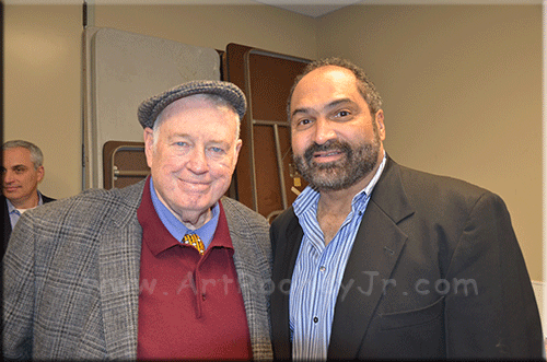 HOF Franco Harris and Art Rooney Jr at the Heinz History Center for Francos 40th Anniversary of the Imaculate Reception.