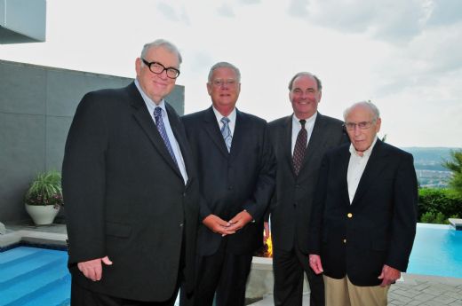 Art Rooney Jr., Larry Rager, Jeff Kumer and Roy McHugh during Evening with Art Rooney Jr. & Easter Seals at the Herforth/Karlovich Home on Wednesday, July 21, 2010. Picture courtesy of Mike Mancini/TribLive.com