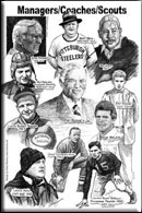 montage of managers, coaches and scouts